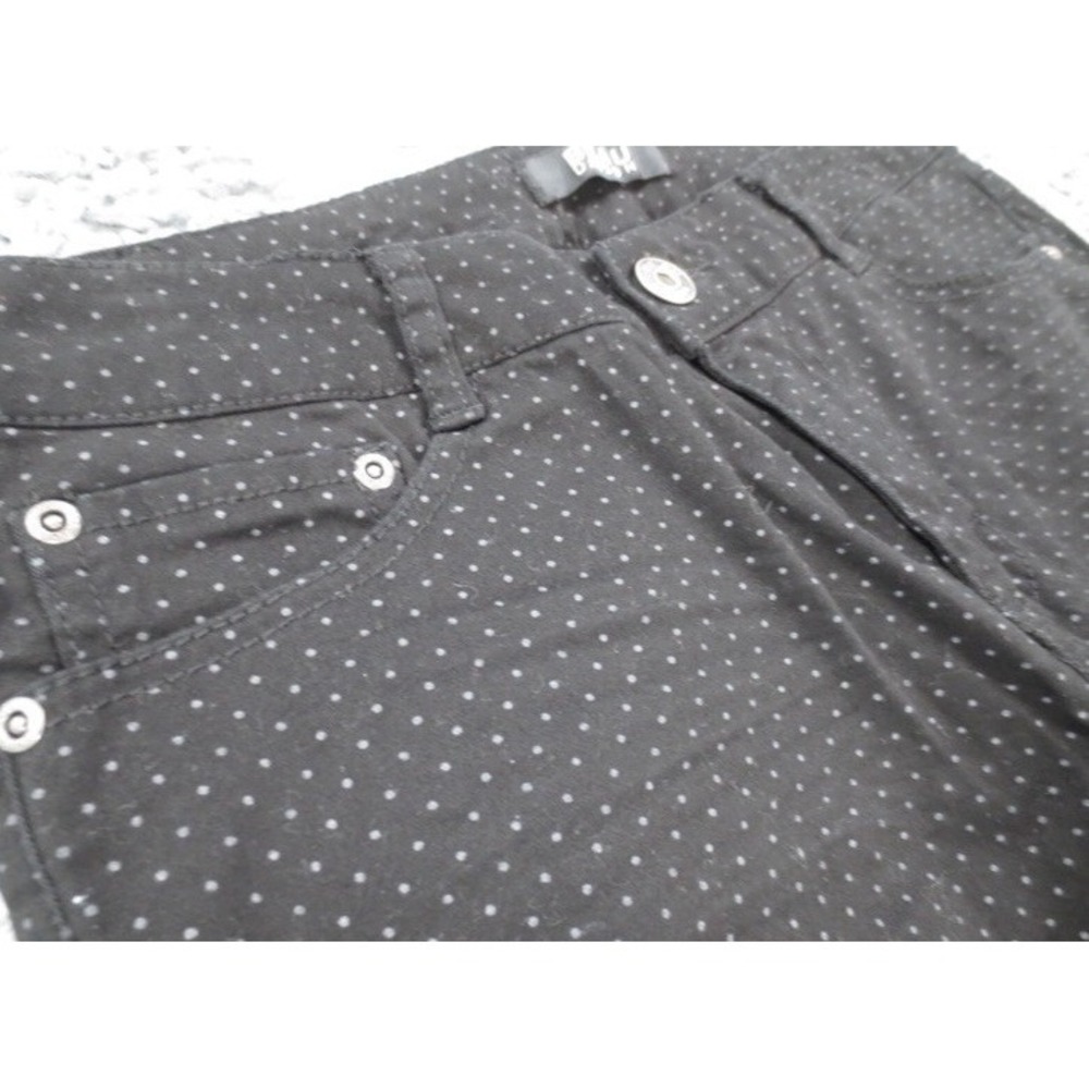 Beau Dawson Jeans Women's 12 Black‎ Polka Dot Stretch Blend Cropped Tapered Leg - Picture 4 of 6